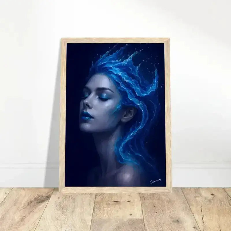 Gerahmtes Poster Gaia: Wo Stille fließt mit Blue Dragon Hair