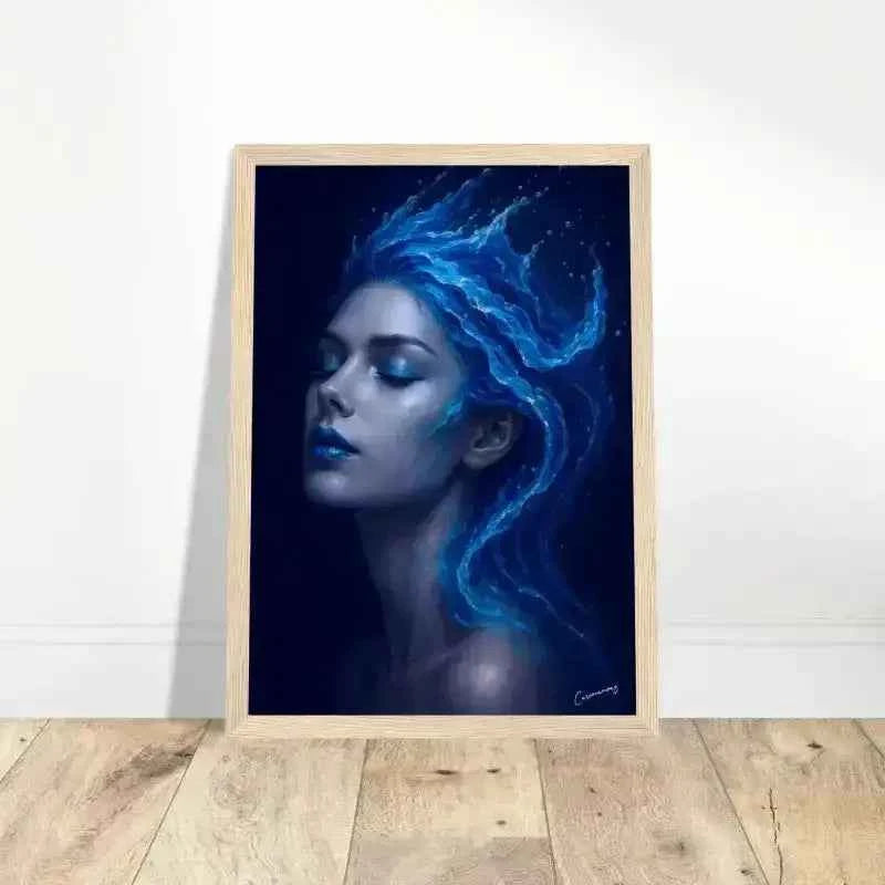 Gerahmtes Poster Gaia: Wo Stille fließt mit Blue Dragon Hair