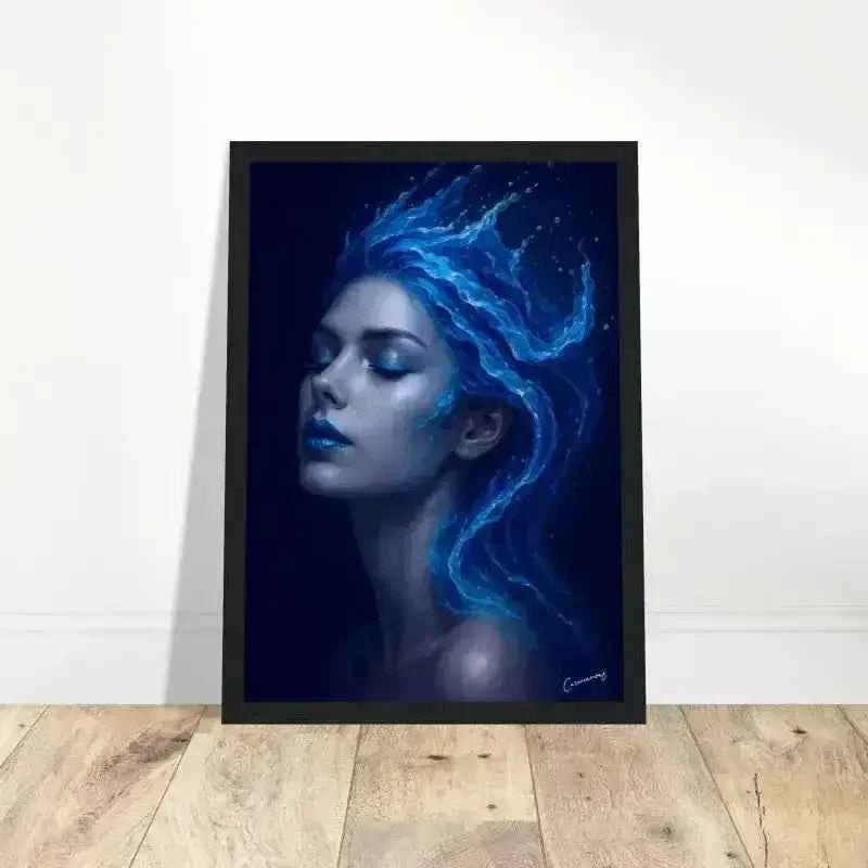 Gerahmtes Poster Gaia: Wo Stille fließt mit Blue Dragon Hair