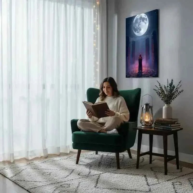 Grüner Luna Sanctum Sessel, limitierte Sammleredition mit Holzbeinen