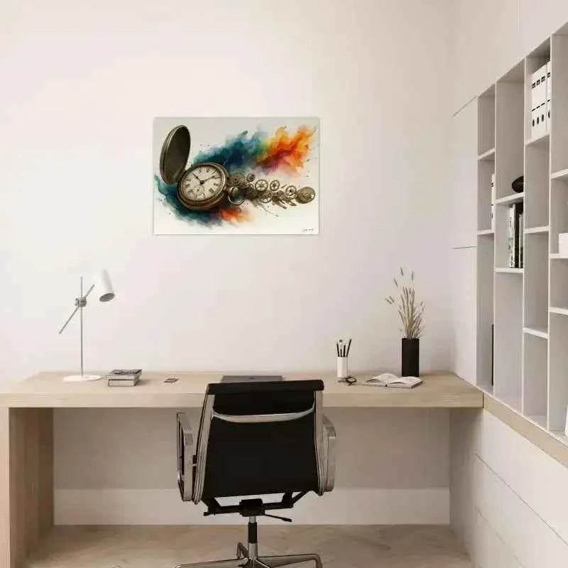 Steampunk Uhrwerk der Zeit Poster mit Taschenuhr Wandkunst