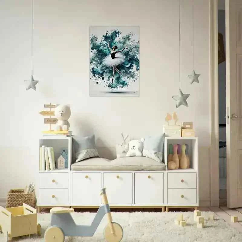 Weiße Wassertanz Poster Notizbank mit Schubladen und Sitzkissen