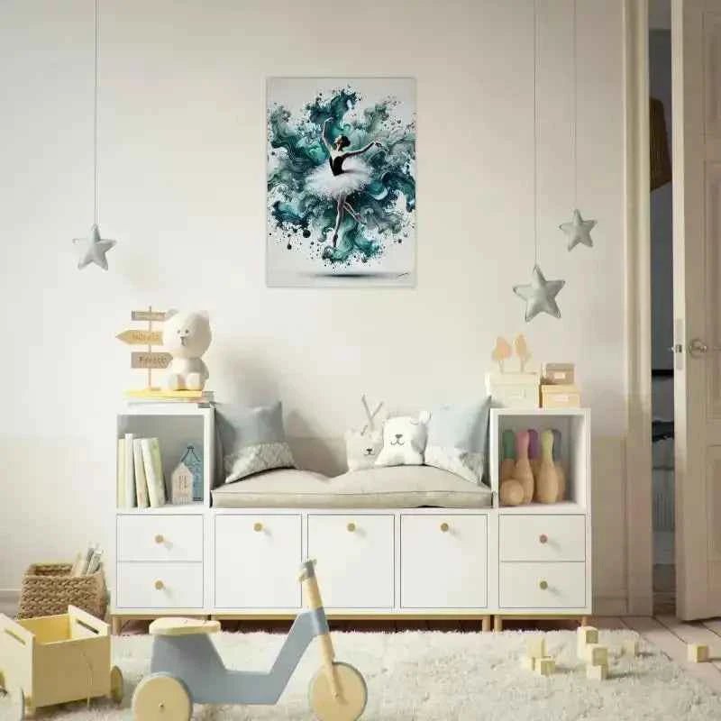 Weiße Wassertanz Poster Notizbank mit Schubladen und Sitzkissen