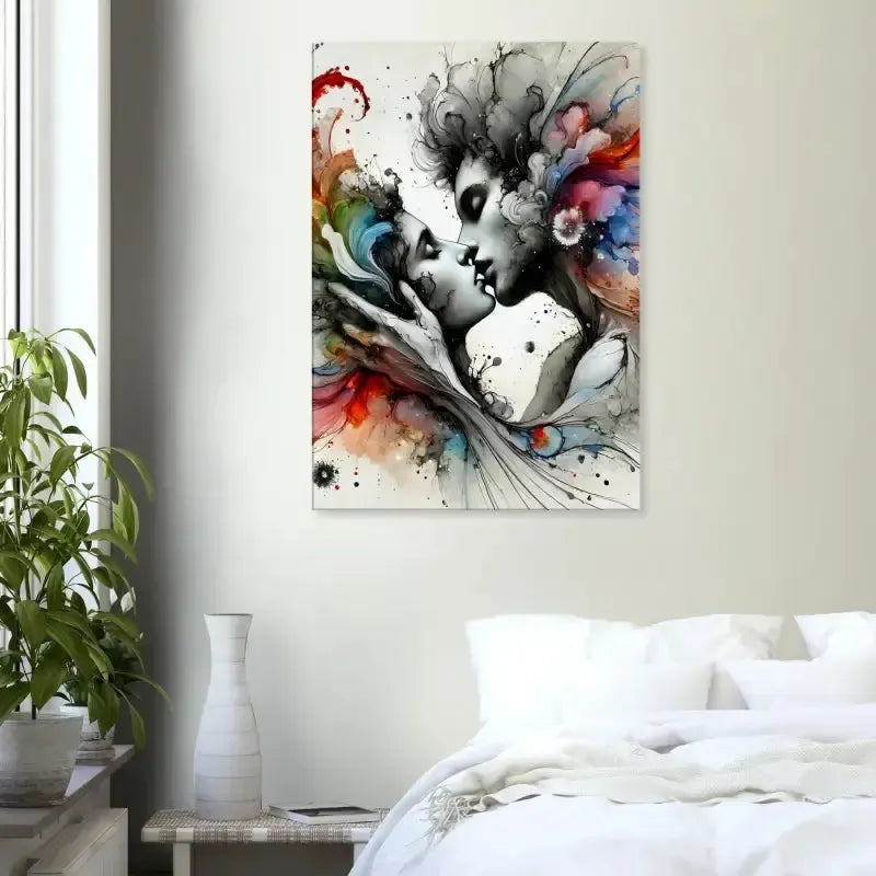 Aquarellbild von zwei Figuren, die sich küssen, im Startseite Sammlungsbereich