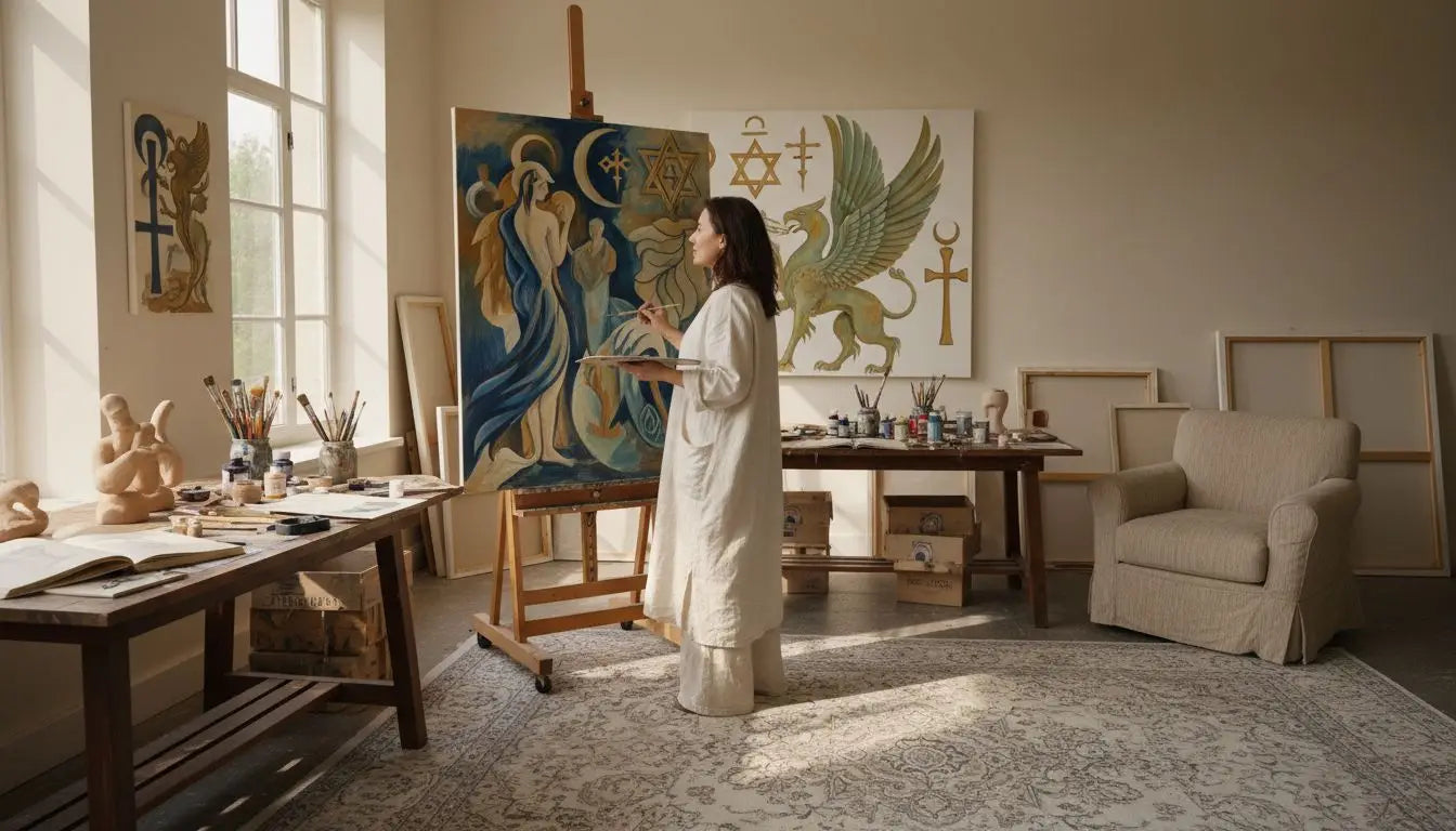 Art symbolique de l'atelier d'artiste