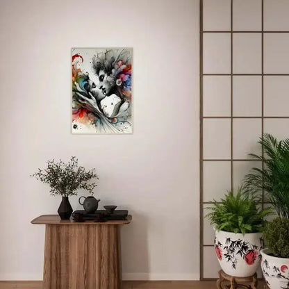 Gerahmtes Poster Im Augenblick versunken, abstraktes Schwarz-Weiß-Kunstprint