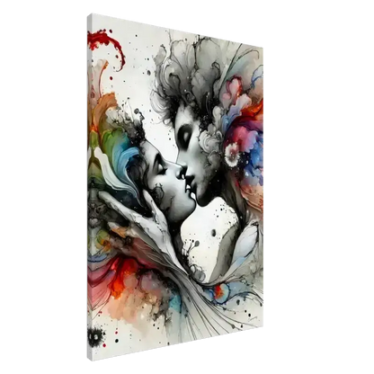 Abstrakte Leinwanddrucke mit Gesichtern, augenblick versunken, Blumenmotiven