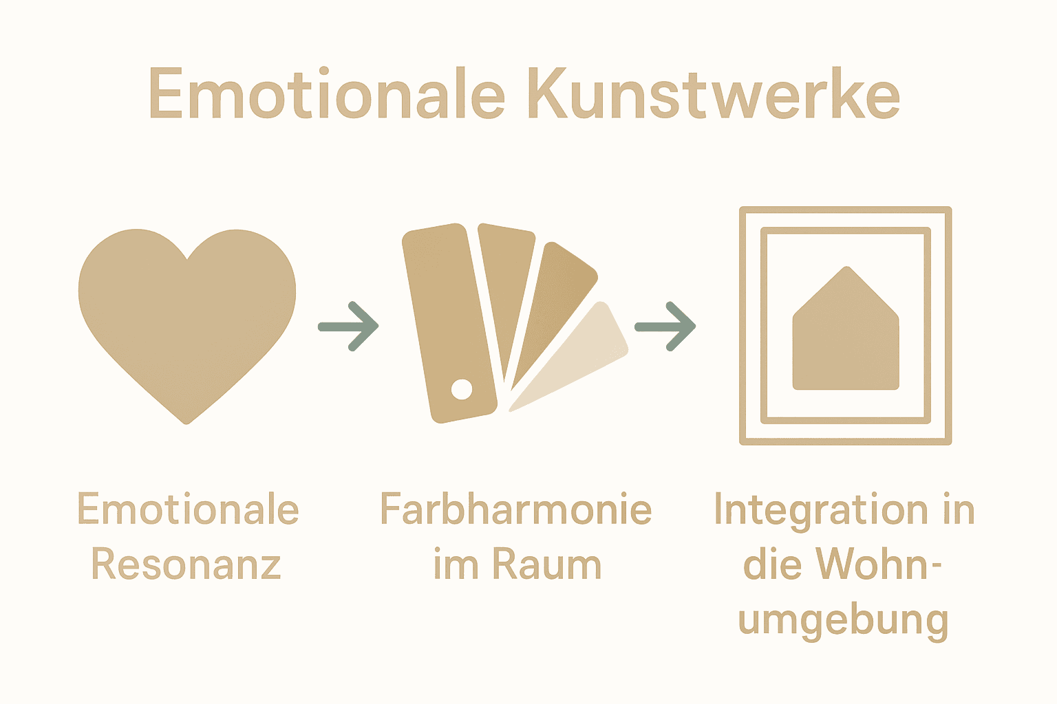 Beiges Herz-Icon mit minimalistischer Design für emotionale Resonanz