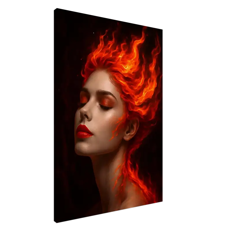 Frau mit feurrotem Haar und Make-up auf dem Canvas Produktbild