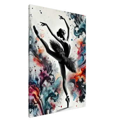 Wasserfarben-Aquarellbild einer Ballerina in Bewegung für das Produkt Farbtanz