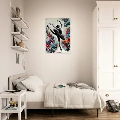 Schwarz-weiß Ballerina Wandkunst mit Farbtanz Poster abstraktem Hintergrund