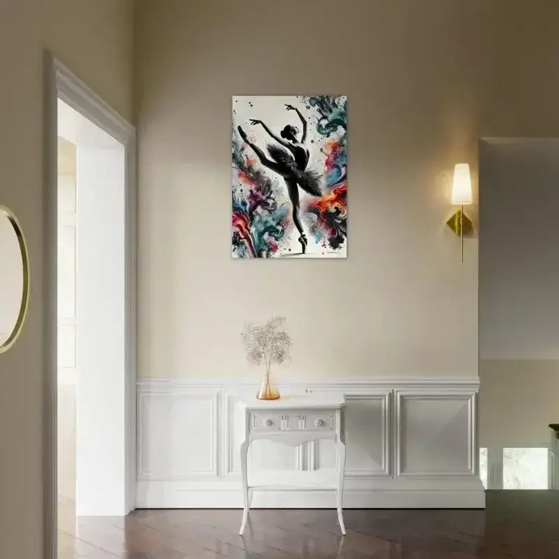 Schwarz-weiß Ballett-Tänzerin Farbtanz Poster mit Blumenakzenten