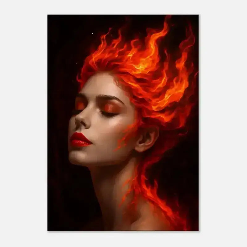 Leinwandbild Feuer: Porträt einer feuerhaarigen Frau Gaia Geboren aus Glut
