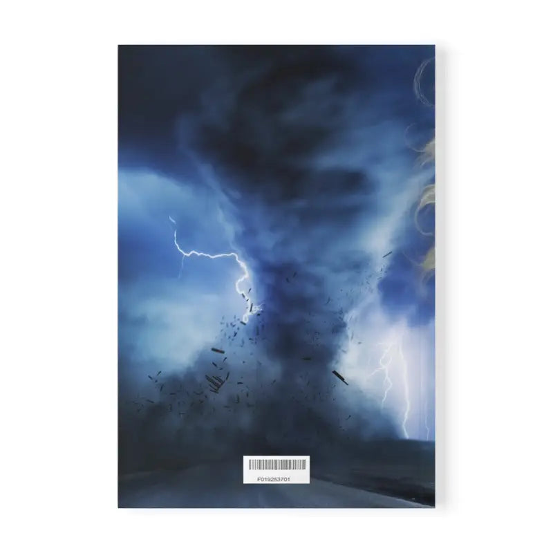 Notizbuch mit dramatischer Tornado- und Blitzillustration für GAIA – Luft Element
