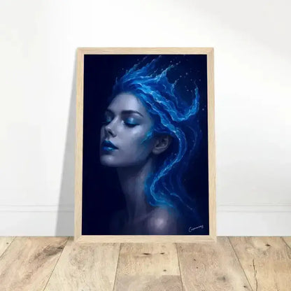 Gerahmtes Poster Gaia: Wo Stille fließt mit Blue Dragon Hair