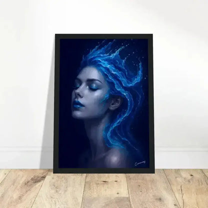 Gerahmtes Poster Gaia: Wo Stille fließt mit Blue Dragon Hair