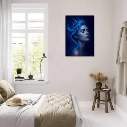 Blaues Haar Leinwandbild Gaia: Wo Stille fließt, leinwandbild wasser