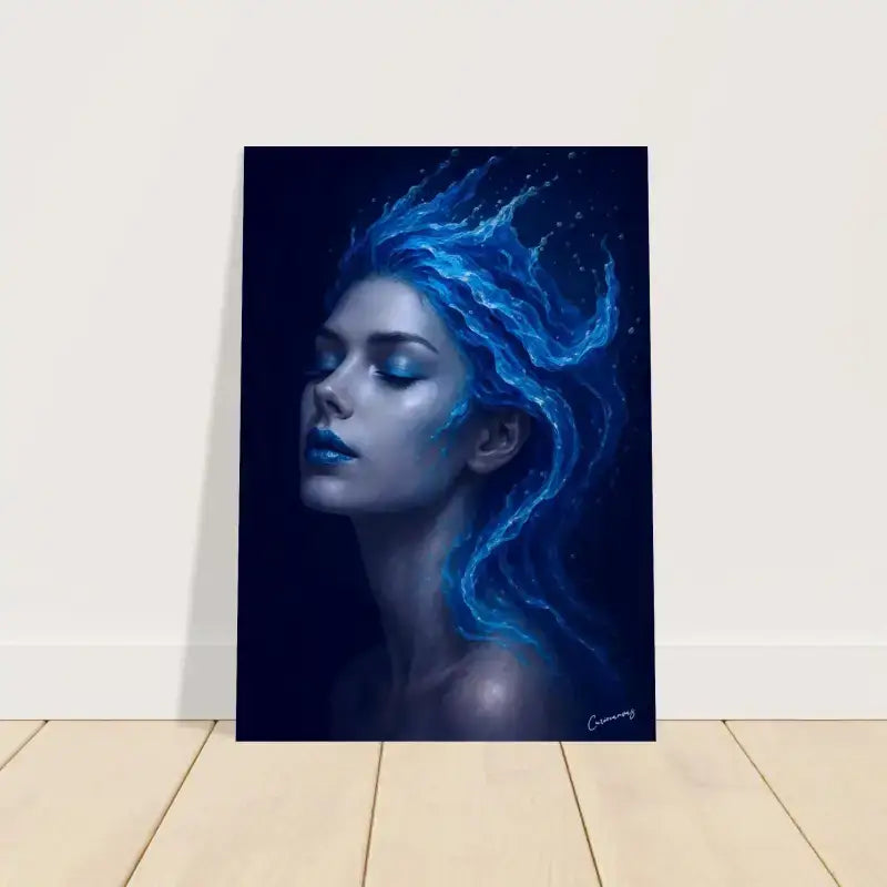 Blauer Drachenhaar-Poster: Gaia, wo Stille fließt