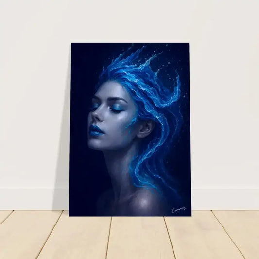 Blauer Drachenhaar-Poster: Gaia, wo Stille fließt