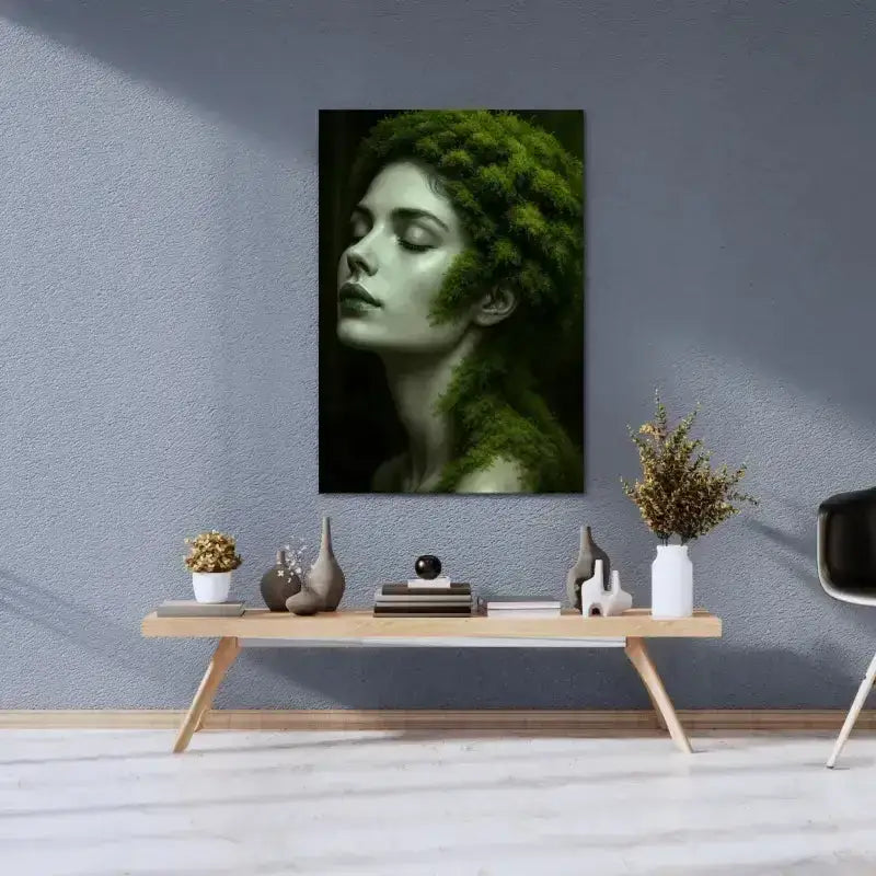 Grünes Blattwandkunstwerk Gaia: Wenn Wurzeln träumen, Leinwandbild Erde