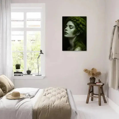 Grünes und schwarzes Porträt-Wandkunst mit Wurzeln träumen-Textur