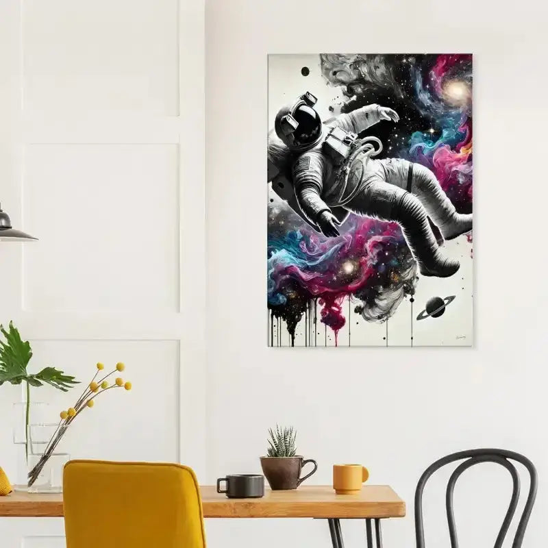Astronaut Leinwand-Poster Galaxien im Fluss mit kosmischer Galaxy-Design