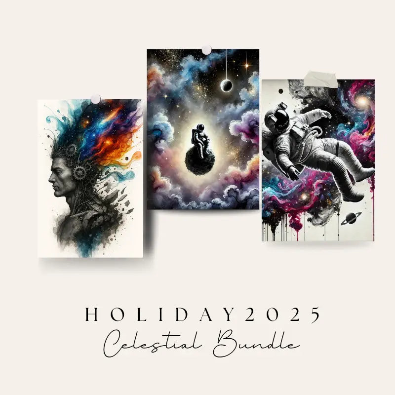 Himmlisches Wand-Trio: Kosmisches Poster-Set mit Galaxie-Motiven 2025