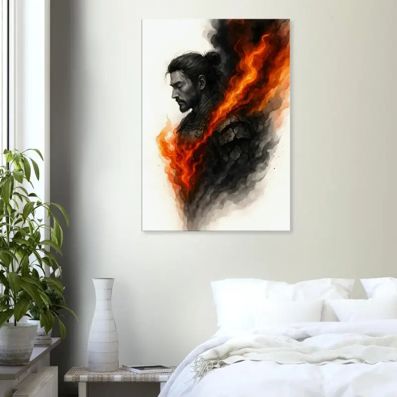 Samurai Kunstdruck für das Produkt Der innere Krieger Wenn Feuer still wird