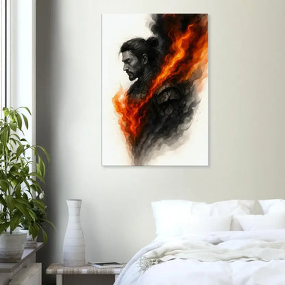 Samurai Kunstdruck für das Produkt Der innere Krieger Wenn Feuer still wird