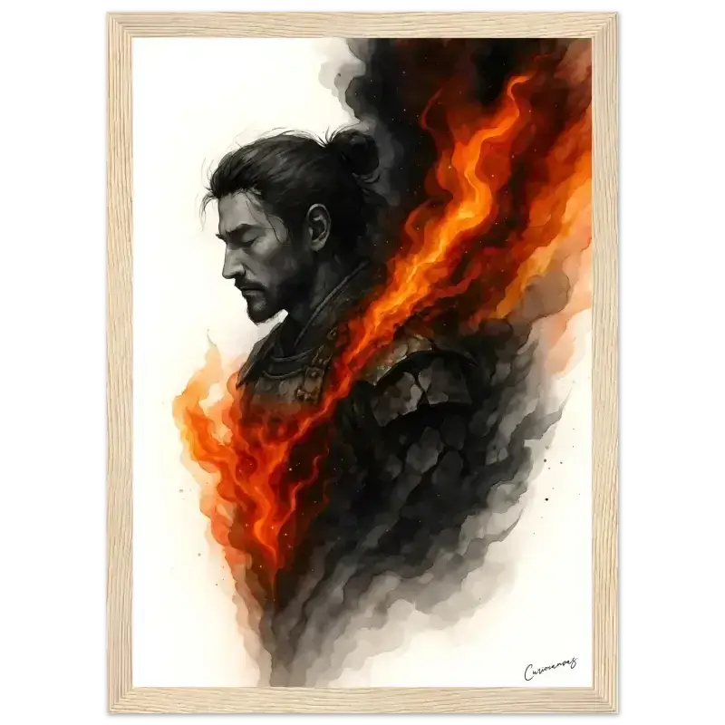 Gerahmtes Poster Innere Krieger aus Holzrahmen