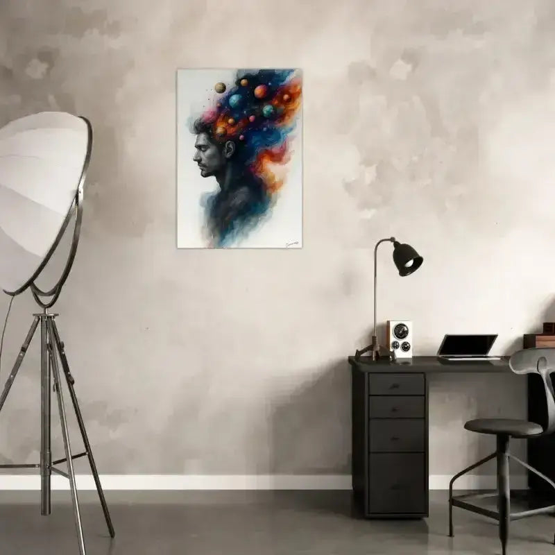 Bunte abstrakte Porträt-Wandkunst Innerer Kosmos Leinwand