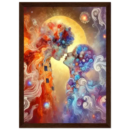 Abstraktes gerahmtes Poster mit zwei Profilen in Farben