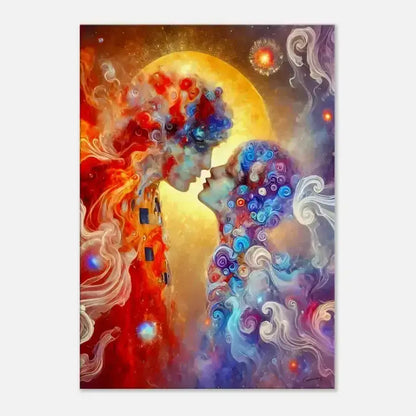 Abstraktes Kunstplakat Der Kuss von Gustav Klimt: Universen verschmelzen