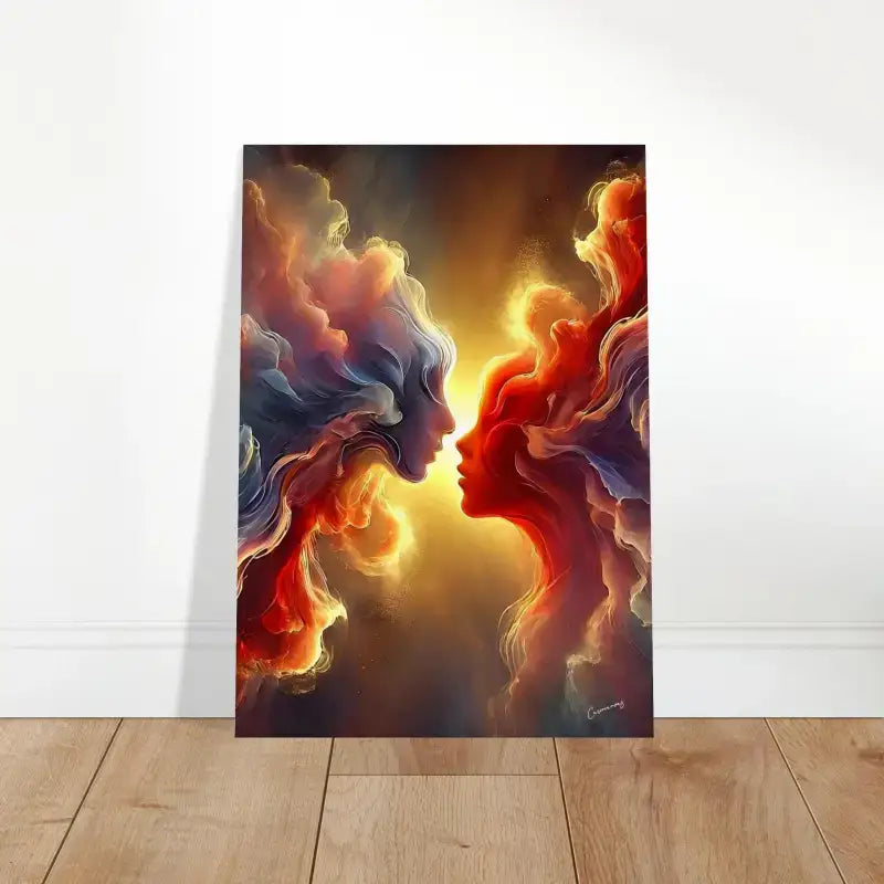 Cloud Face Art Print auf Leinwand - Der Kuss des Universums Poster