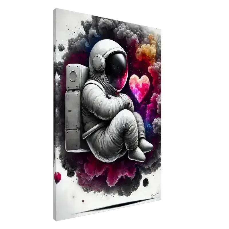 Astronaut Leinwand mit Herz, CurioCanvas Liebe im All