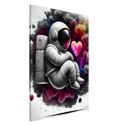 Astronaut Leinwand mit Herz, CurioCanvas Liebe im All