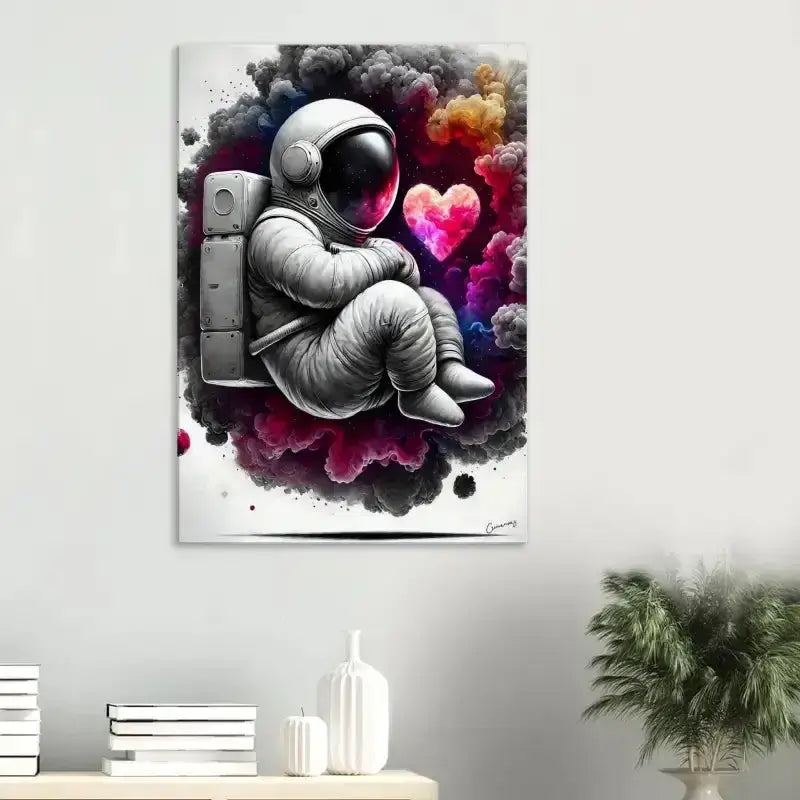 Astronaut Leinwandposter Liebe Herz-Design, Curiocanvas