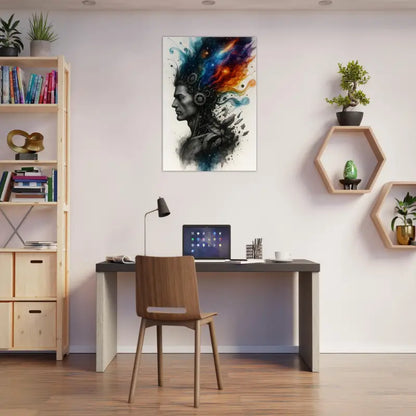 Abstrakte Porträt-Wandkunst für das Kunstwerk Maschine des Geistes