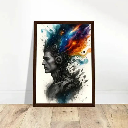 Abstraktes gerahmtes Poster Machine des Geistes mit mechanischen Elementen