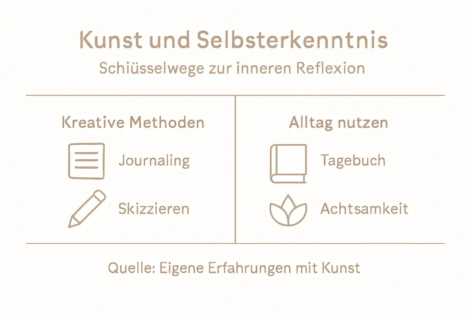 Minimalistische Infografik Kunst und Selbsterkenntnis curiocanvas kunst