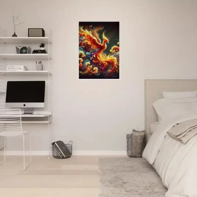 24x36 Phoenix gerahmtes Poster Phönixruf in Rahmen