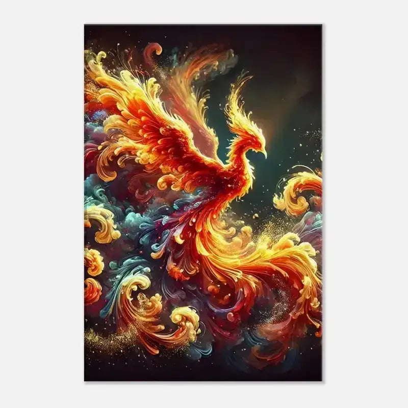 Phönixruf Leinwanddruck mit Asche-Phönix von Curiocanvas