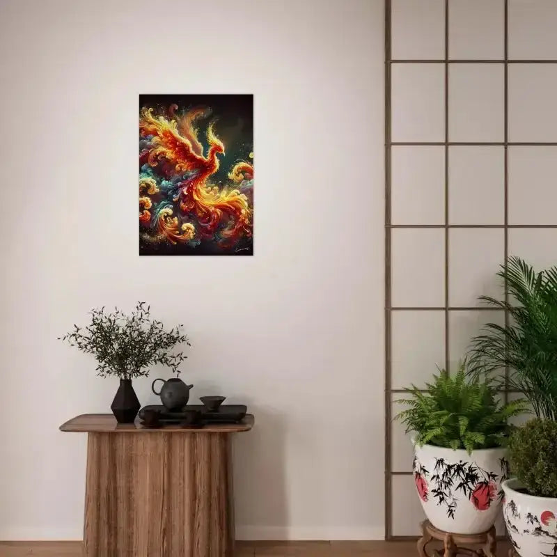 Phönixruf Poster: Phönix Feuer Kunstwerk Druck