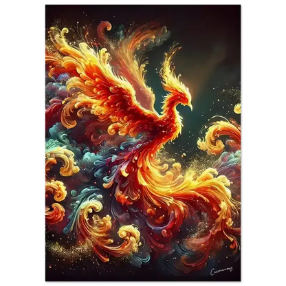 Phönix-Federflügel-Kunst-Print im Poster Phönixruf