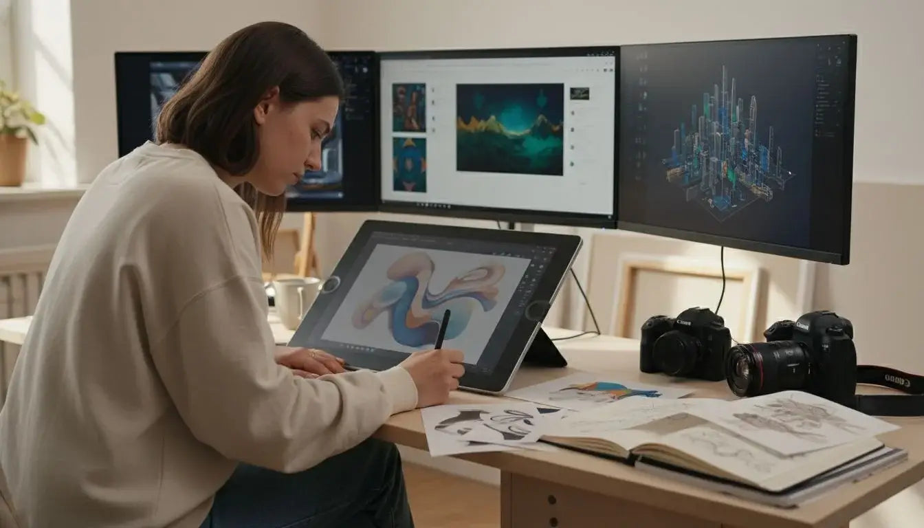 Schwarzer Wacom Cintiq 24HD zum digitalen Kunst kaufen mit Stift