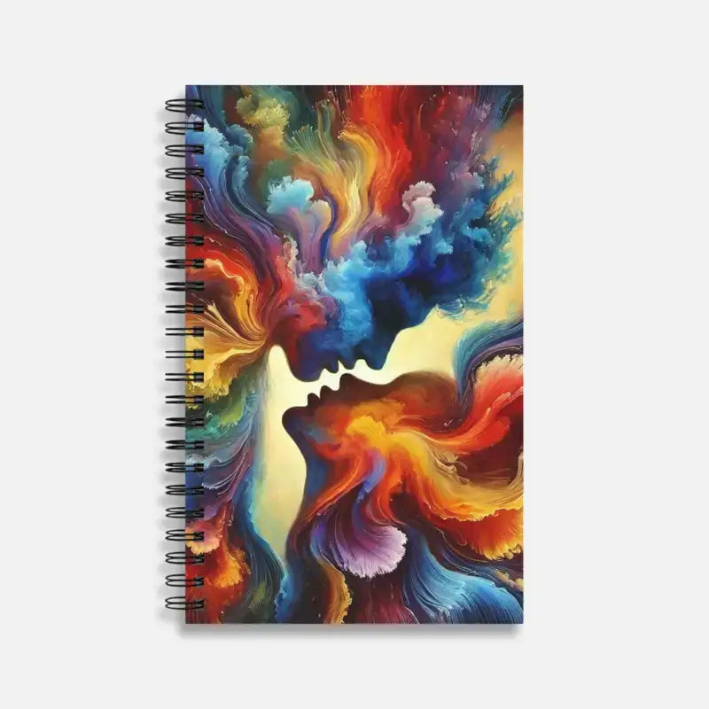Seelenkuss Notizbuch mit spiralförmigem Einband und abstrakter Kunst