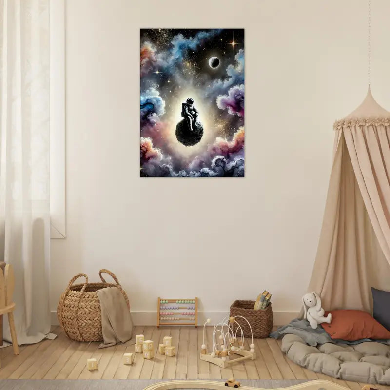 Astronaut im All Kunstdruck in Produkt Zwischen Sternen und Stille – Der träumende Astronaut