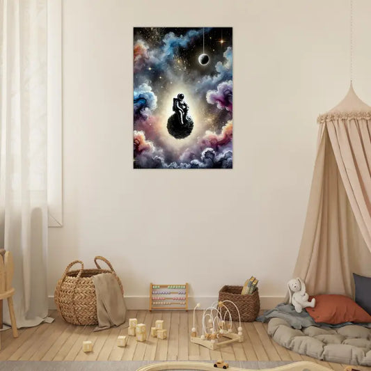 Astronaut im All Kunstdruck in Produkt Zwischen Sternen und Stille – Der träumende Astronaut