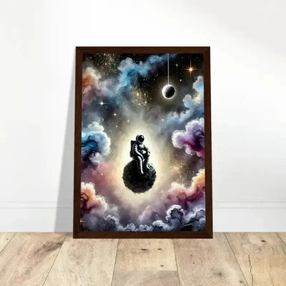 Schwarzes Herz-Wandkunst Gerahmtes Poster mit kosmischem Sternen-Design