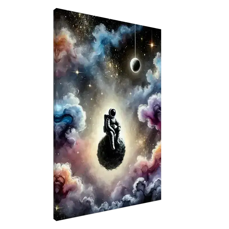 Schwarze Statue des träumenden Astronauten als Notizbuch-Design